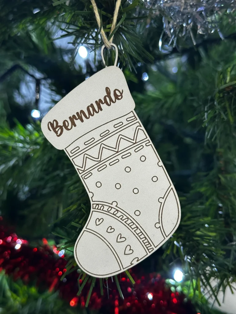 Bolas de natal bota de MDF, personalizadas, Decoração natalícia - Lojinha Portuguesa