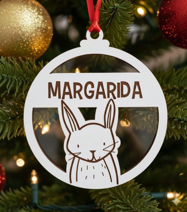 Bola de natal personalizada Coelho